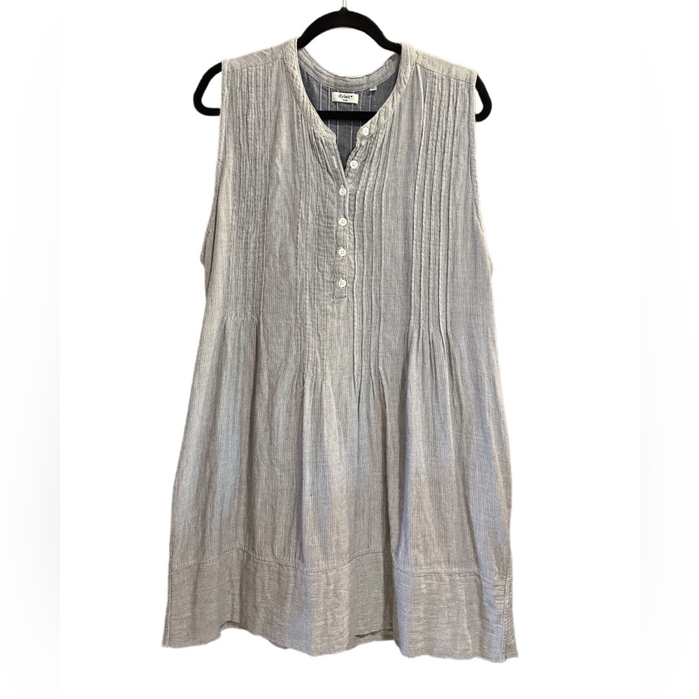 dylan Light Blue and White striped Sleeveless Summer Dress.